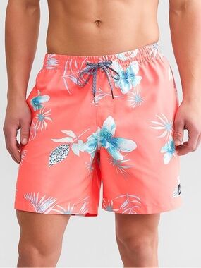 Quicksilver Men’s Everyday Volley Swim Trunks in Fiery Coral Size: Large